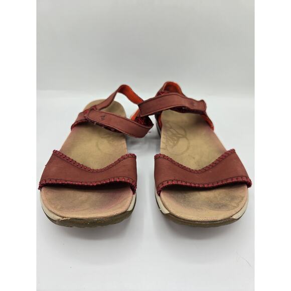 Merrell Port Slingback Comfort Walking Sandal Outdoor Shoe Red Nubuck Leather 8 - Picture 3 of 8